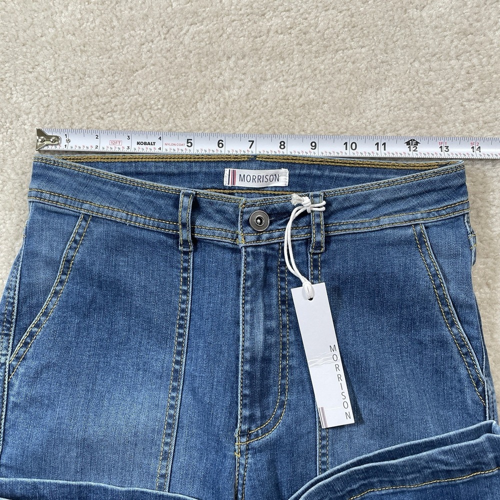 NWT Morrison Denim The Trucker Jeans Womens 27 Blue Bootcut Mid-rise - Picture 2 of 13